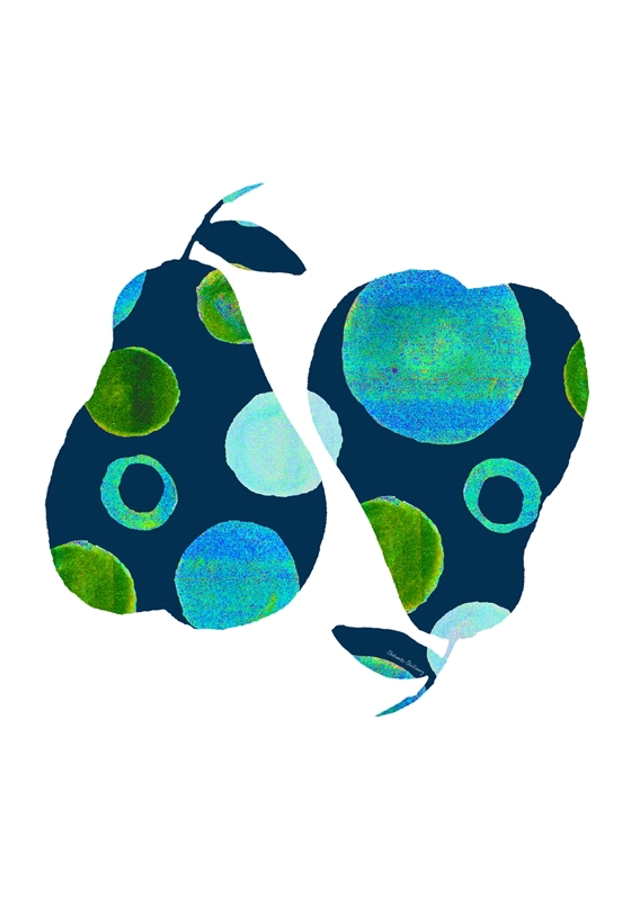 Wzór koła Gruszki Niebieski