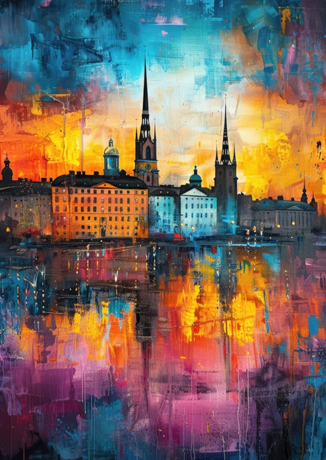 Západ slunce v krásném Stockholmu