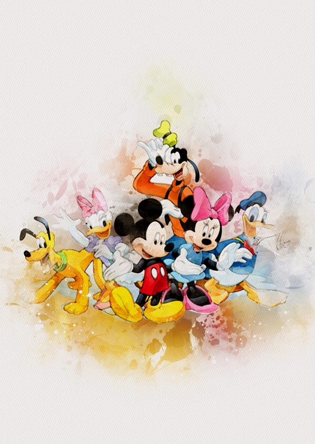 Kreslený rodinný akvarel