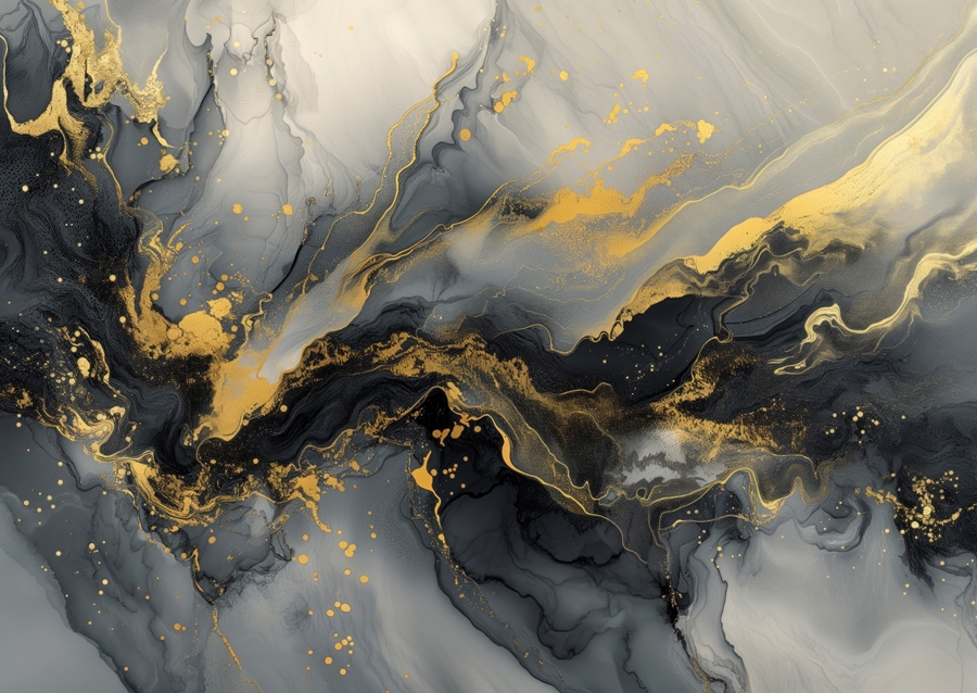 Golden Grey Marble Elegance