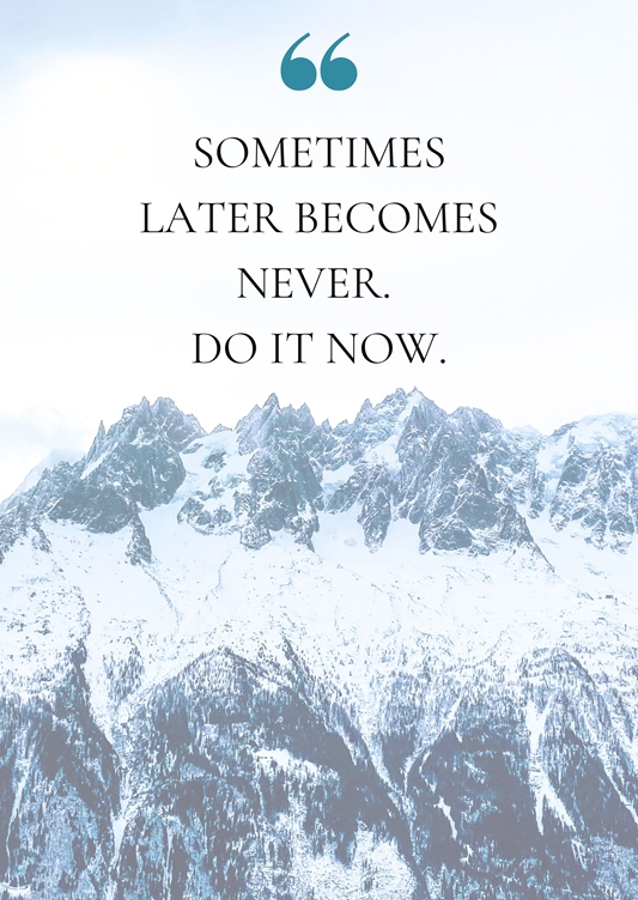 Alpengipfel mit Zitaten