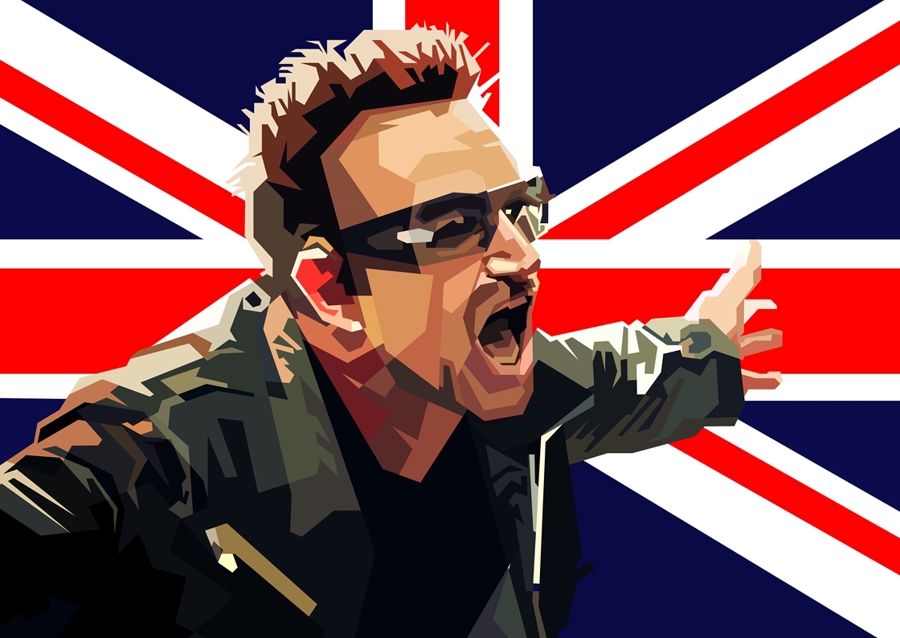 Bono U2 Englischer Classic Rock