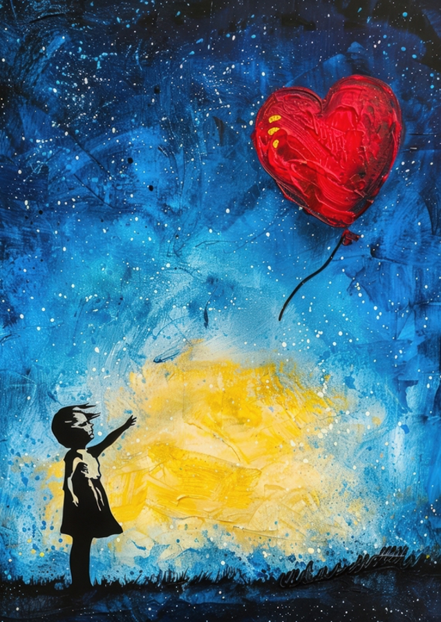 Reise des Herzens - Mädchen Ballon