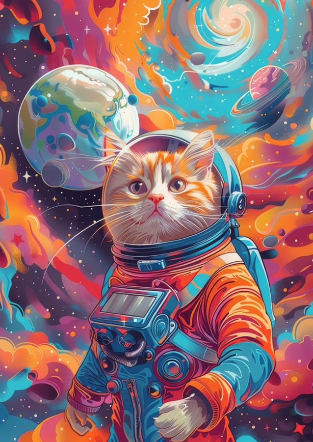 Space cat astronout