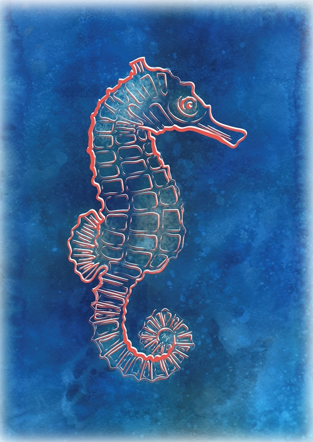 Blue Neon Seahorse Creature