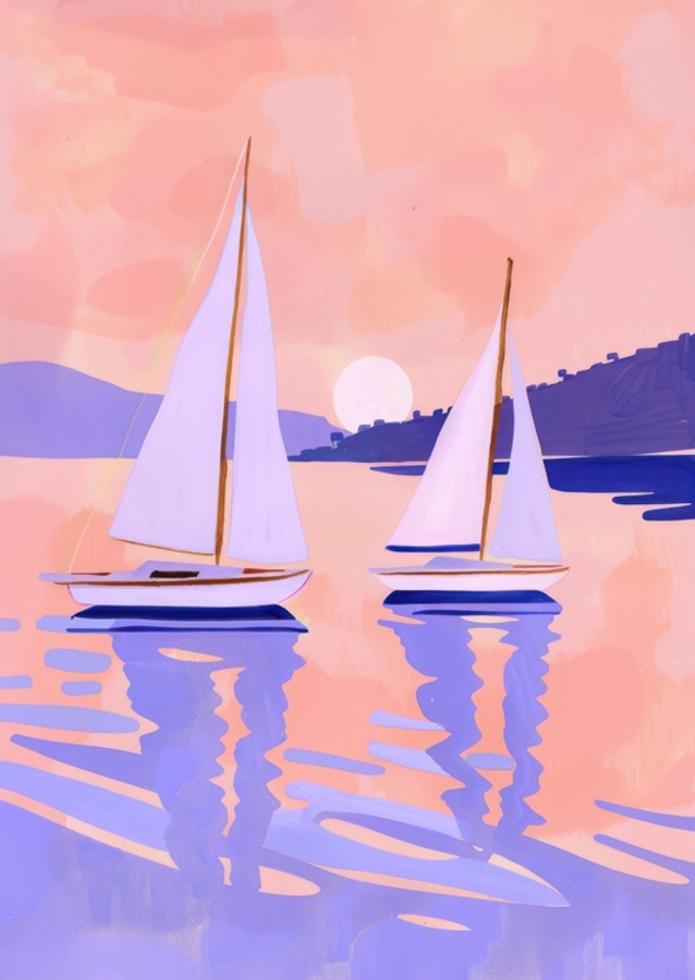Sailboats at Sunset