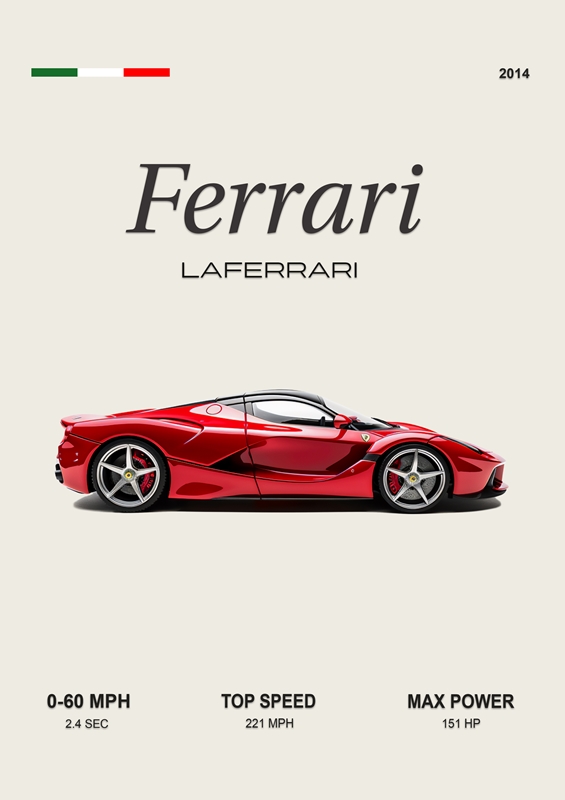 Ferrari Laferrari plakaty & art prints autorstwa Wrapped speed