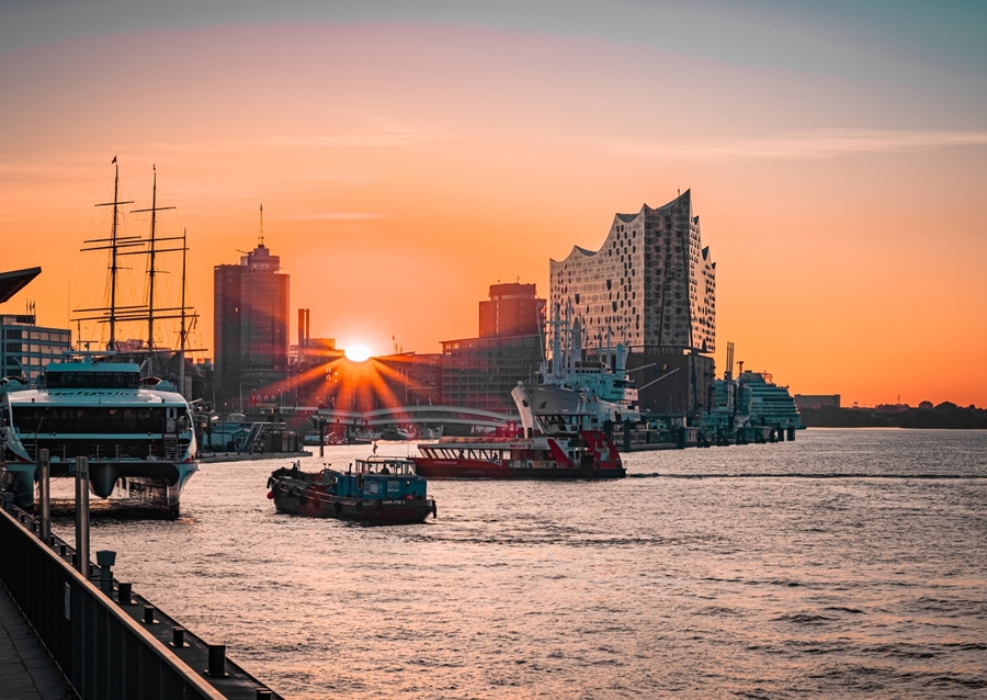 Sunrise Hamburg Harbour