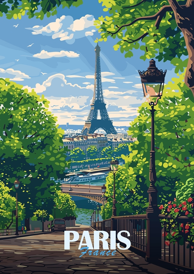 Paris City Travel Poster