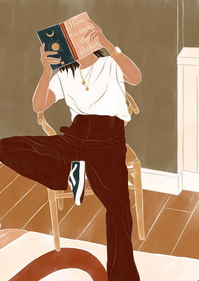 Woman reading a book 