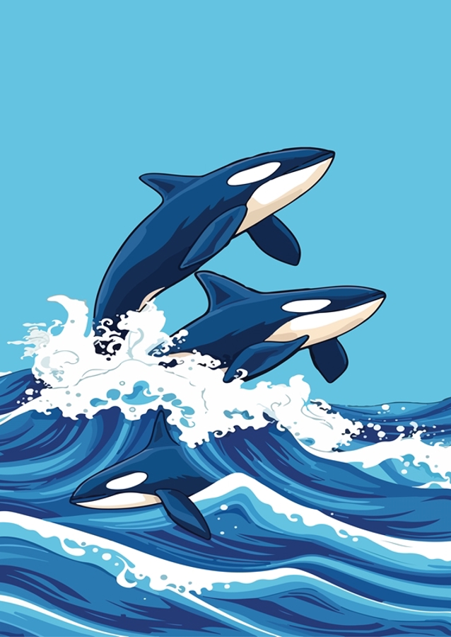 Diseño vectorial de ballena orca
