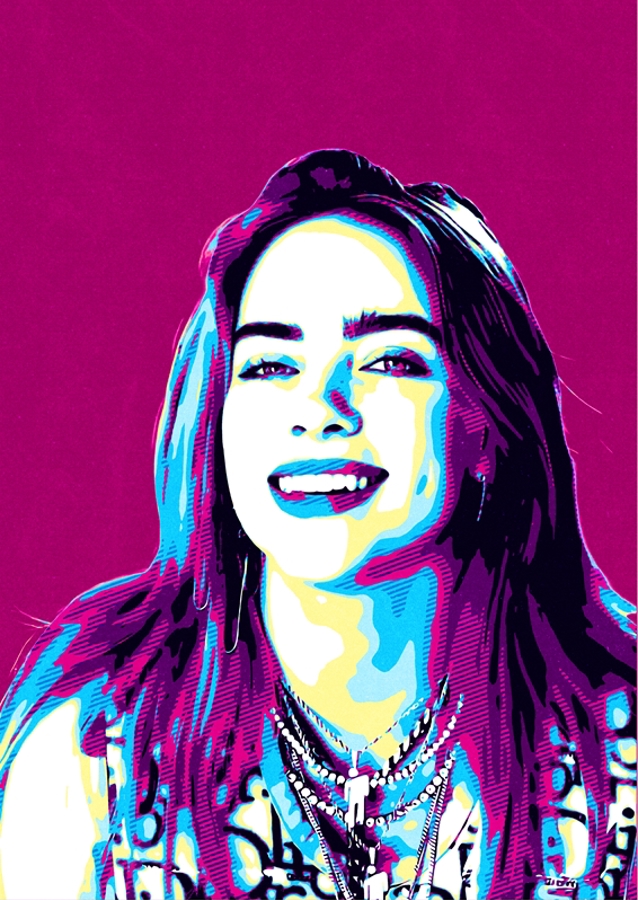 Billie Eilish Pop-Art-Lächeln
