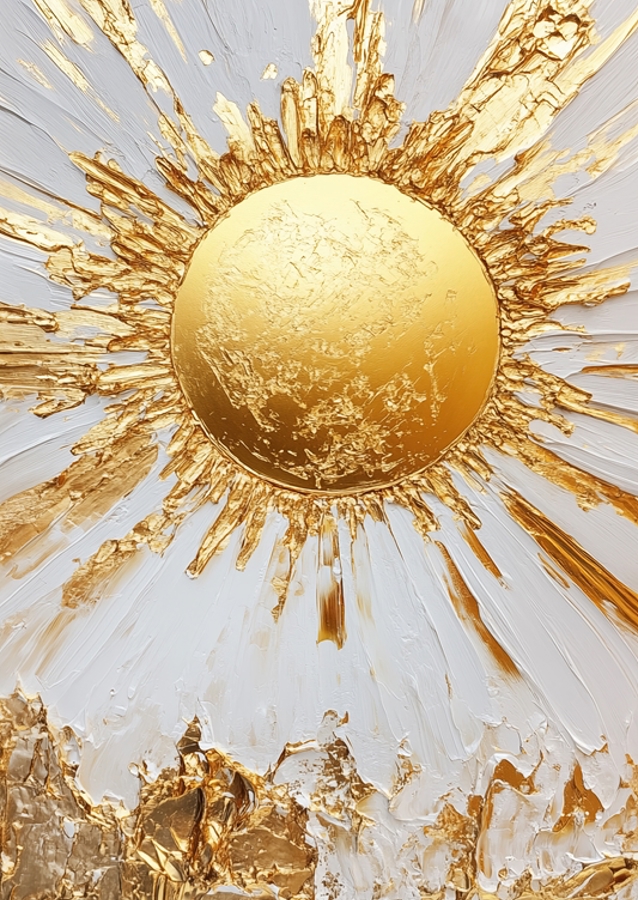 Gold sun as a painting