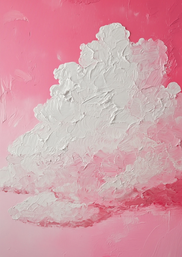 Pink sky and white clouds