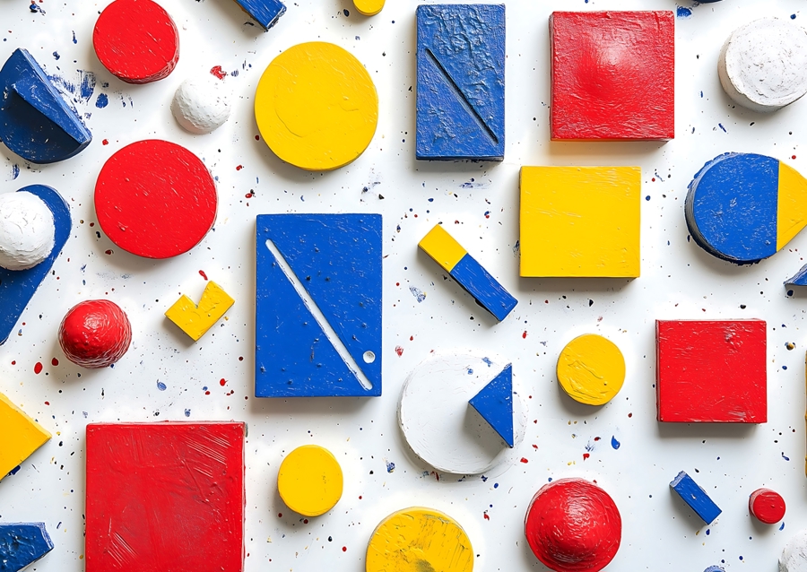 Malované barevné tvarové prvky