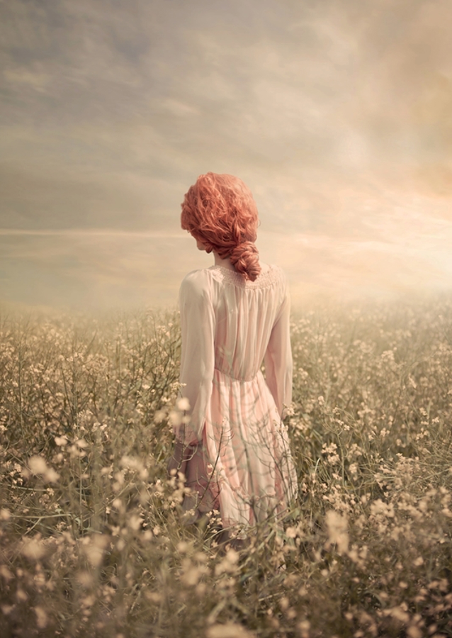 Woman in Pastel field 