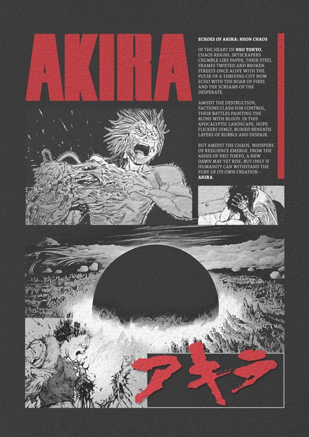 Akira Brutalism Style Poster
