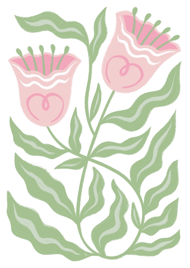 Rózsaszín népi tulipánok