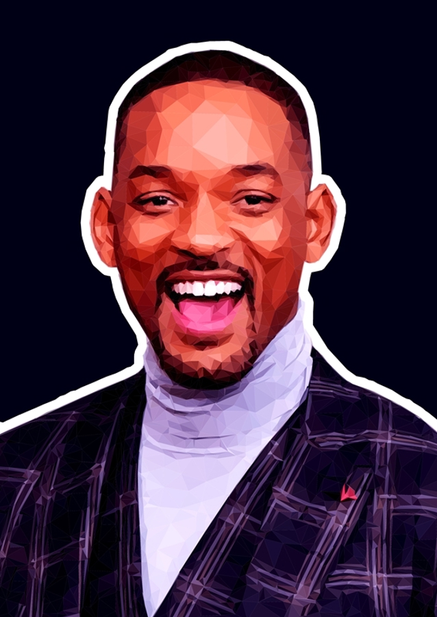 Will Smith Retrato low poly