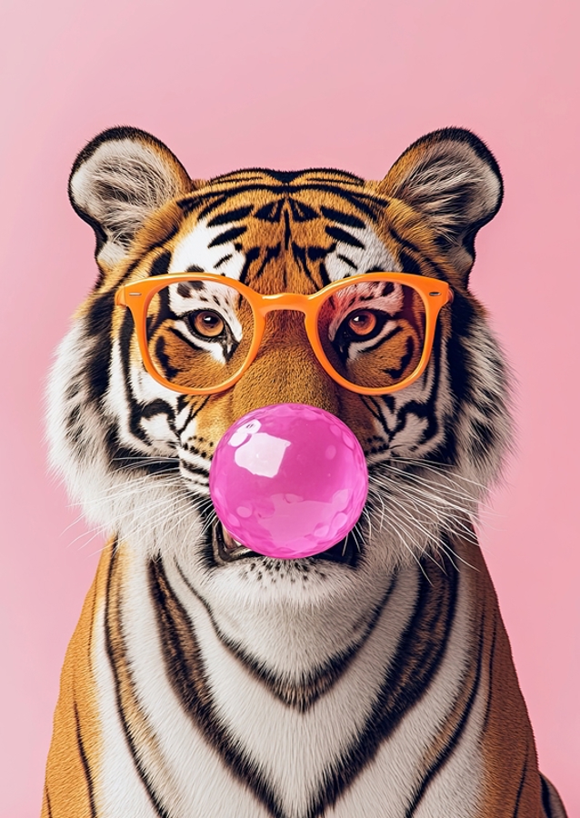 Quirky Tiger in Glasses