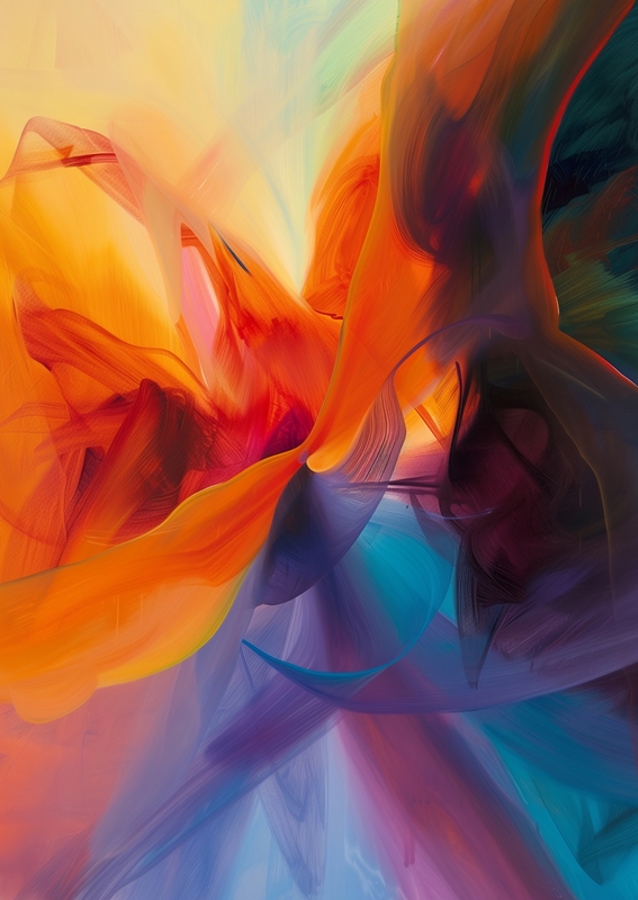 Flydende farvekaskade