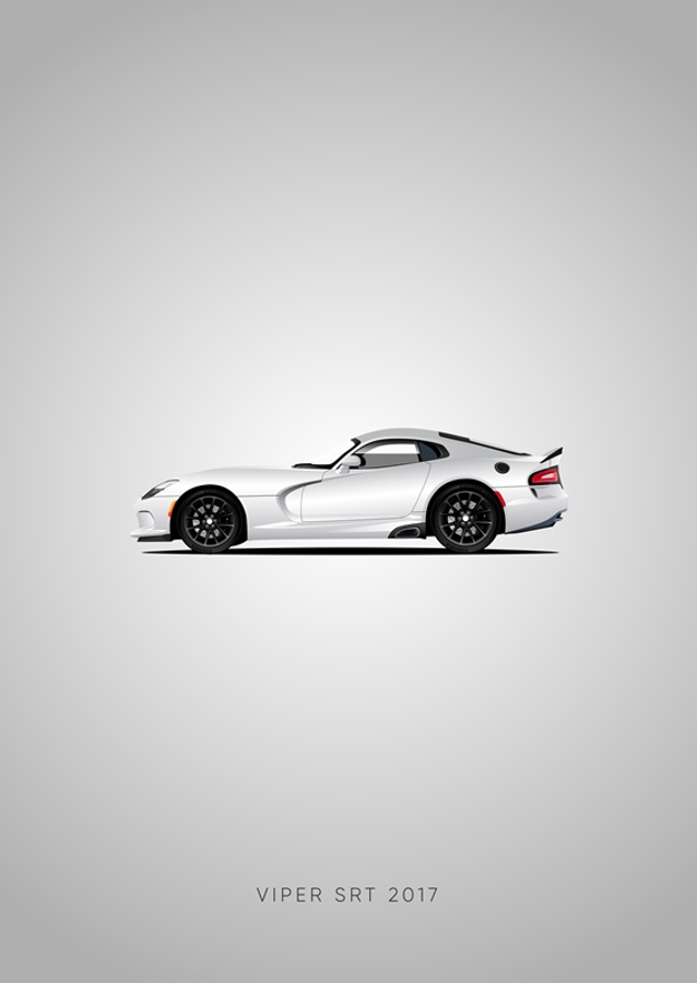 Vit Dodge Viper SRT Poster