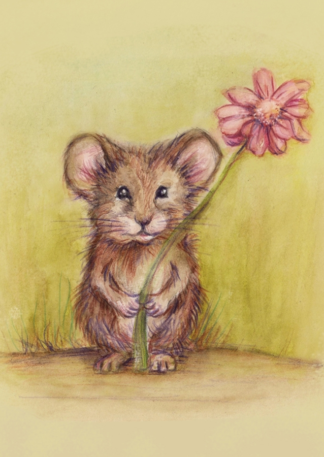 Mouse with flower