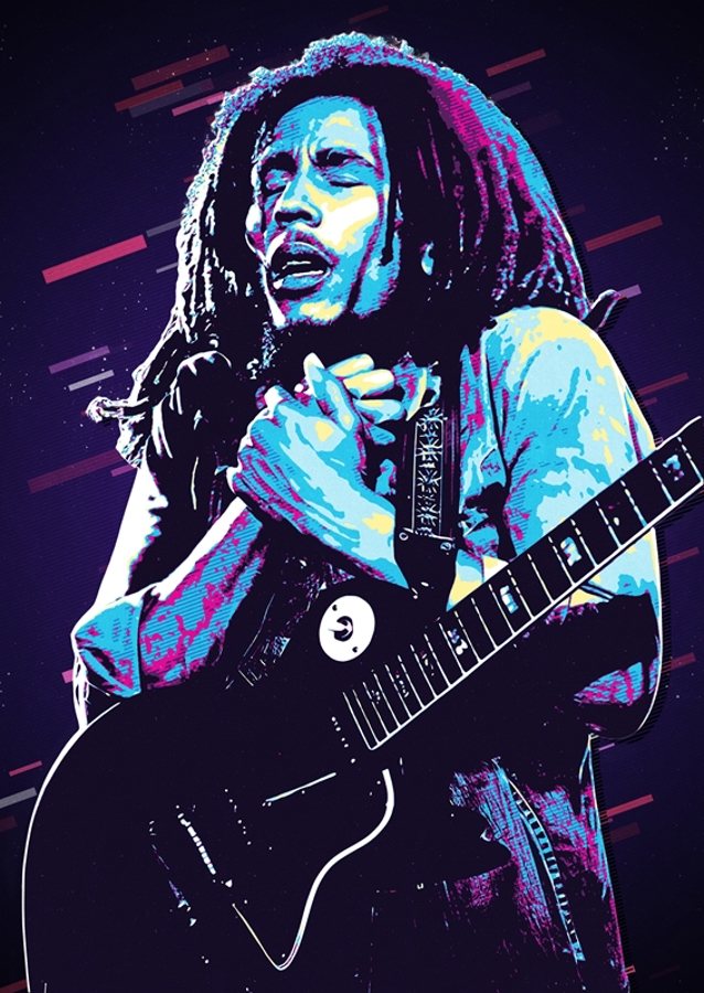 Bob Marley Retro 80er Jahre