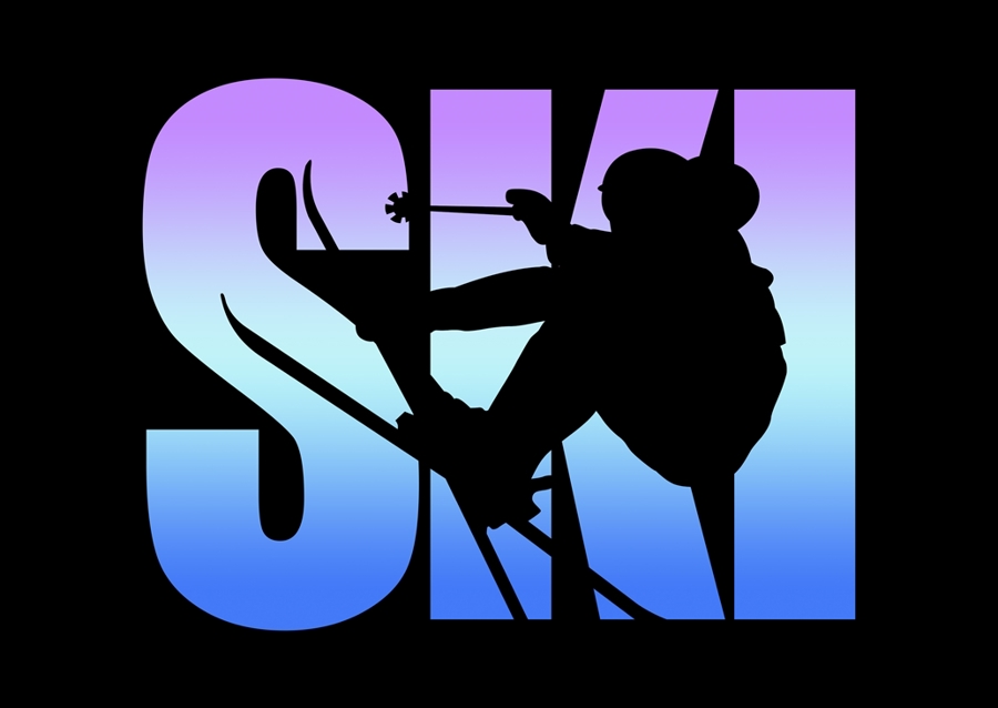 SKI Skiër In De Lucht Skiën