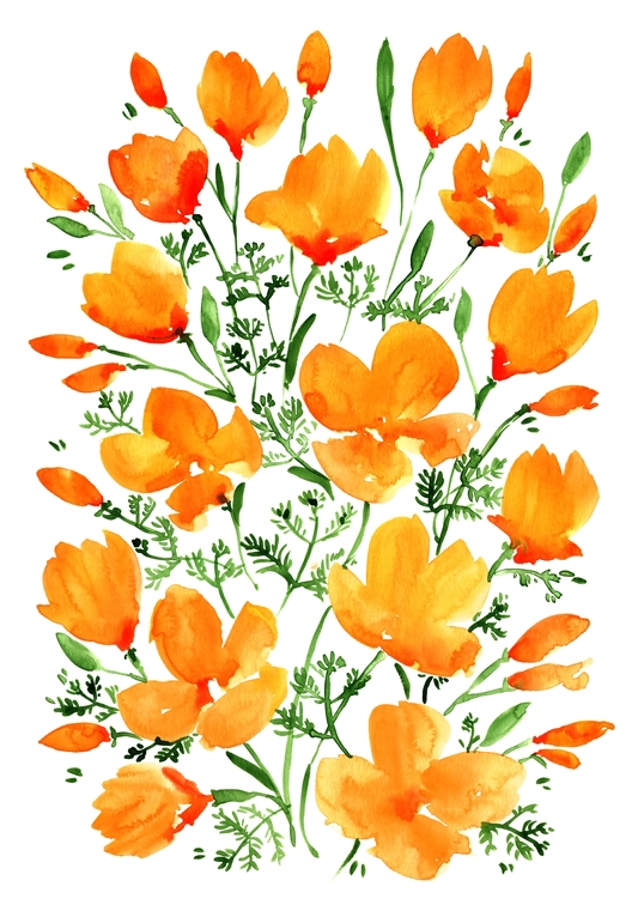 Orange Blumige Glückseligkeit