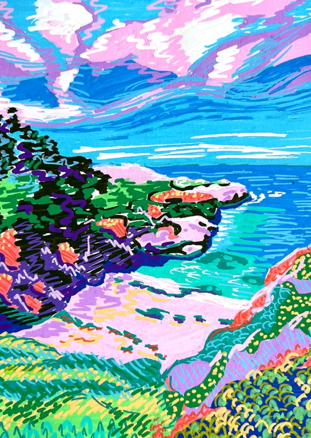 Vibrant Coastal View