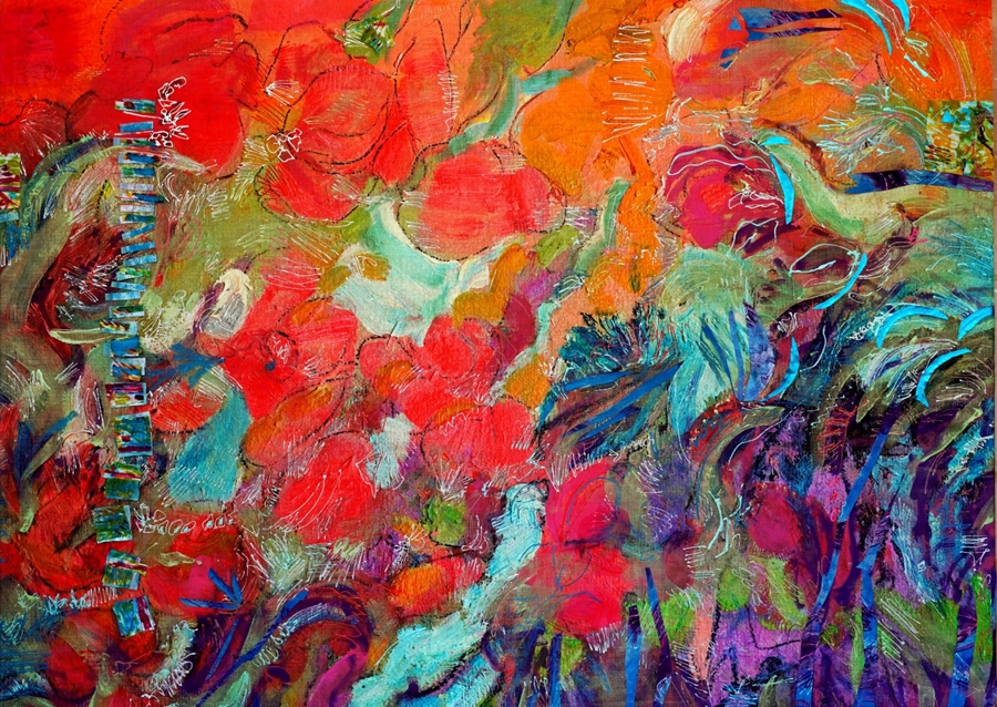 Lebendige abstrakte Blüte