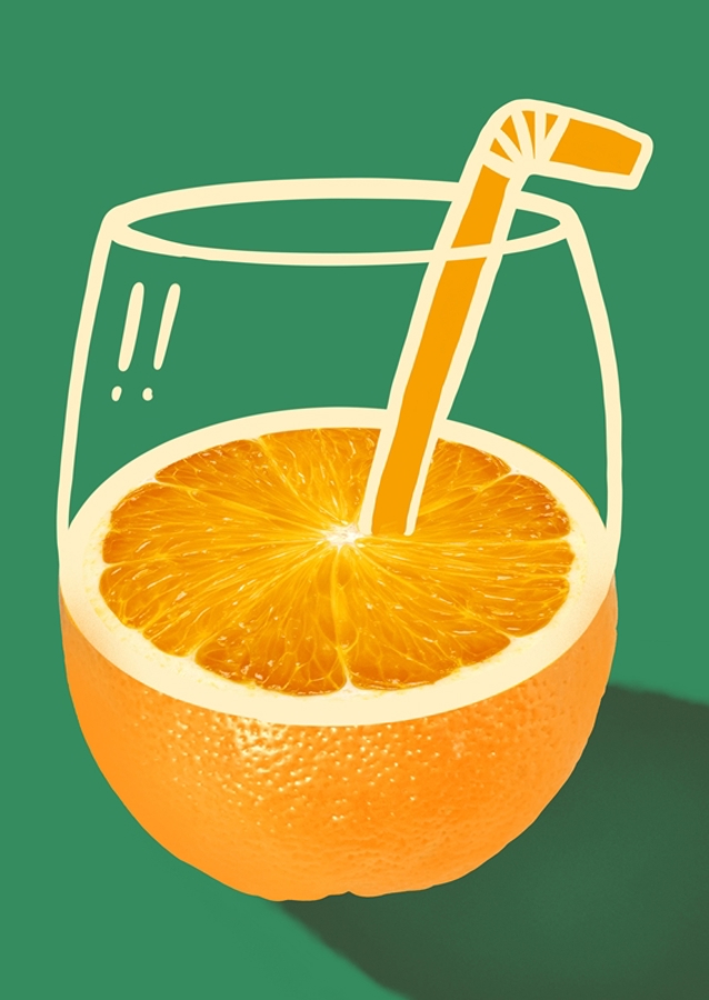 Arte do suco de laranja