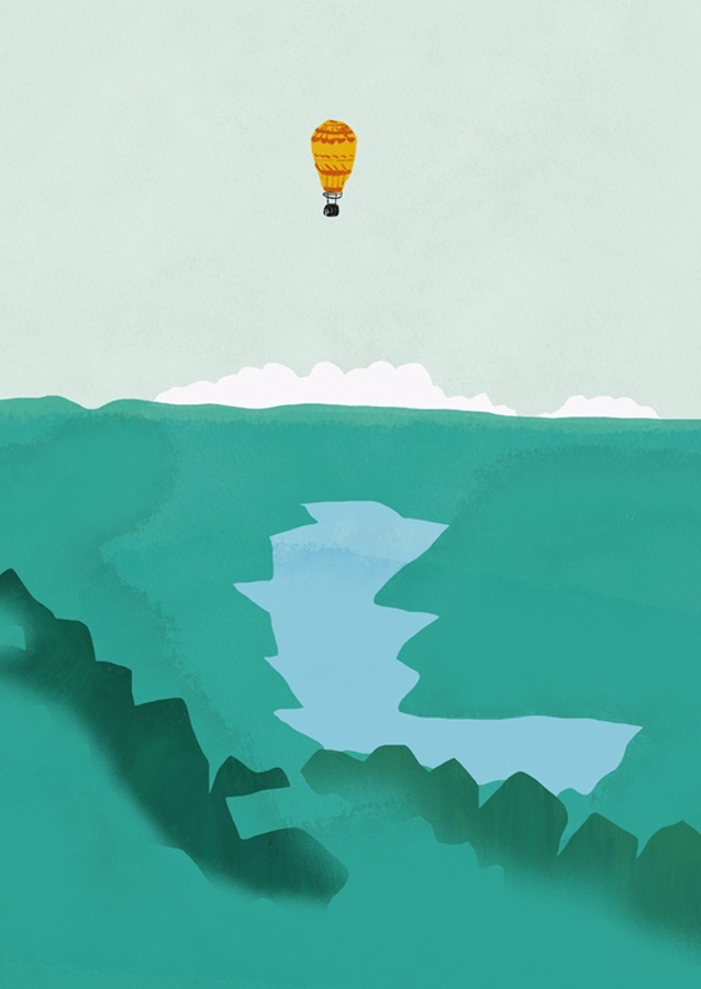 Ballon über dem See