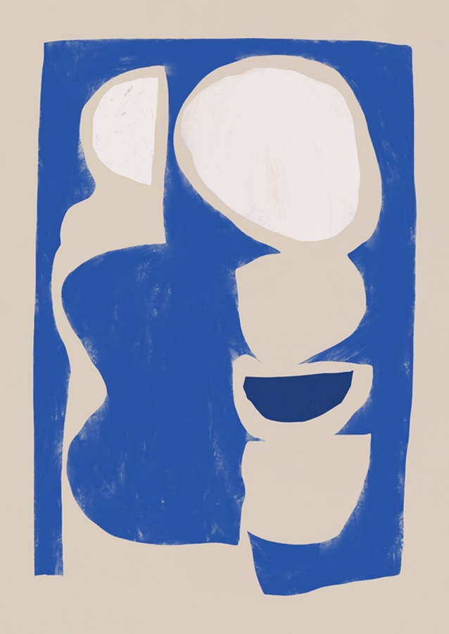 Abstrakte blå former