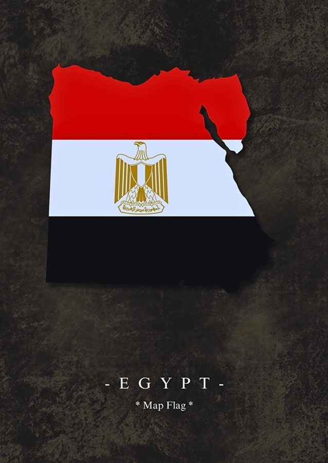 Ägypten Karte Flagge