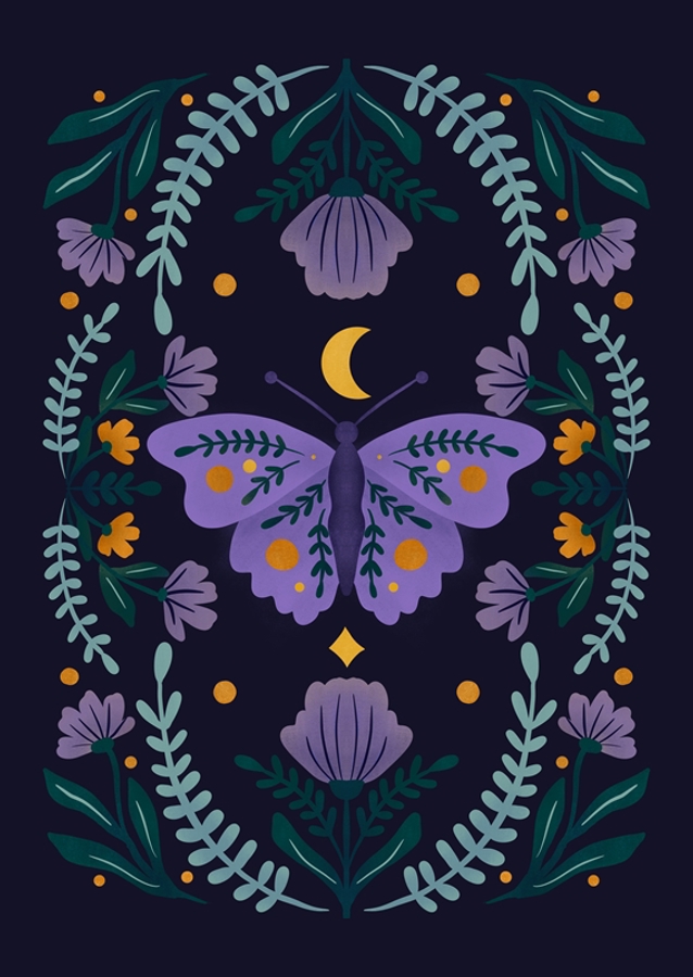 Butterfly and flowers Mystic