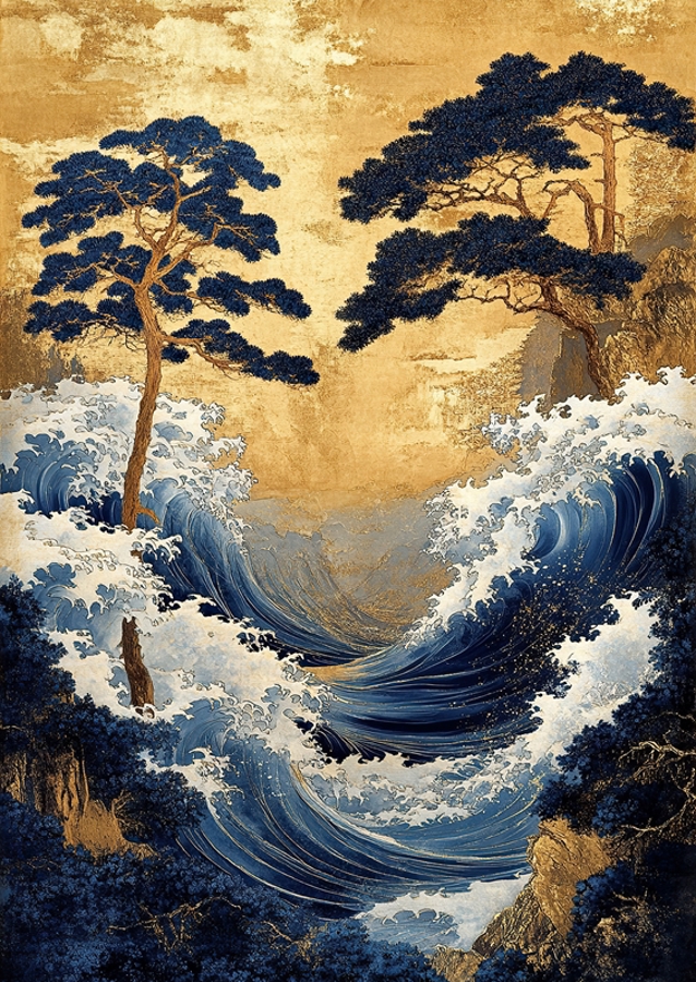 Stampa d'arte giapponese Waves