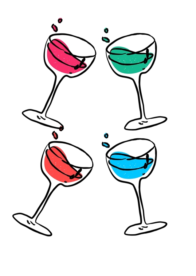 Cztery kieliszki do wina