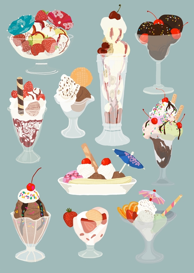 Süße Eisbecher-Träume