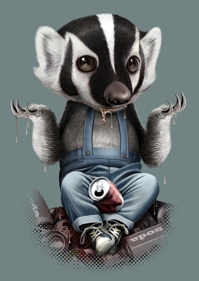 Playful Badger Charm