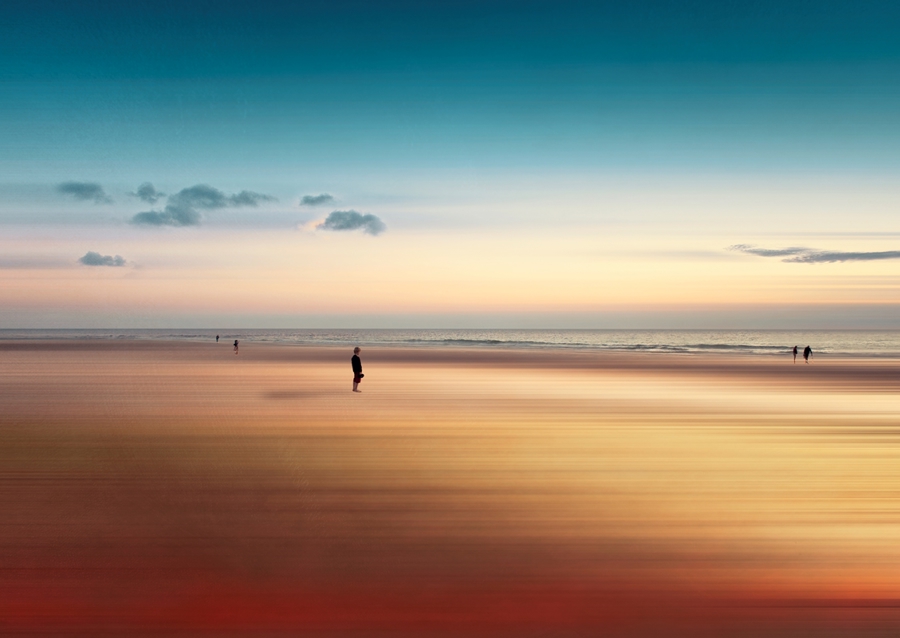 Ensam på stranden Abstraktion