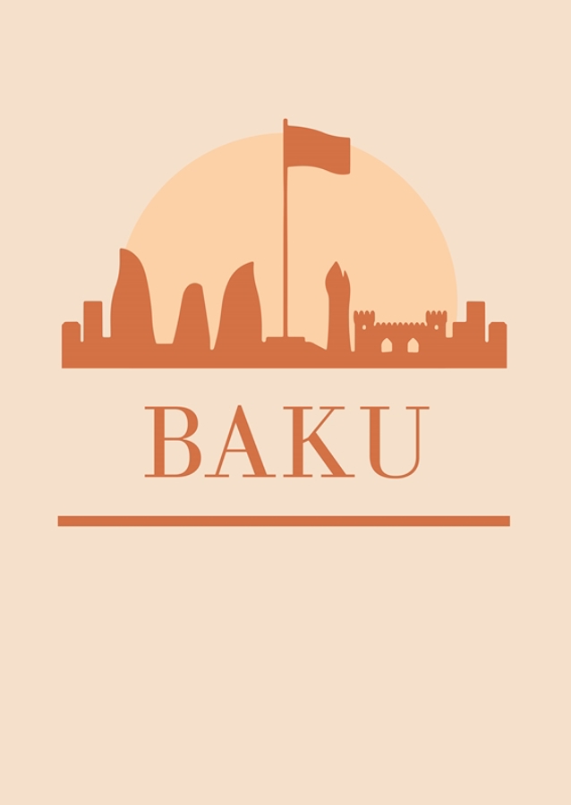 Baku Skyline Silhouette