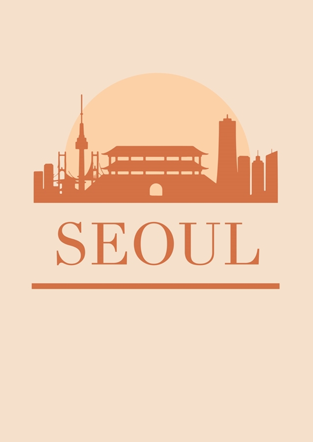 Seoul Silhouette Skyline