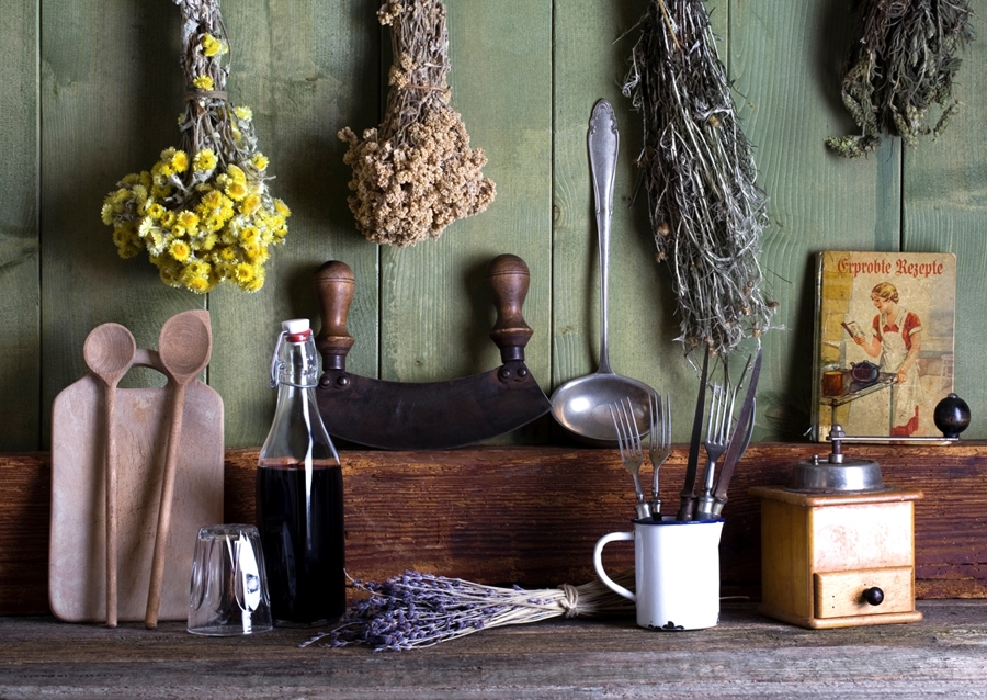 rustykalna scena kuchenna