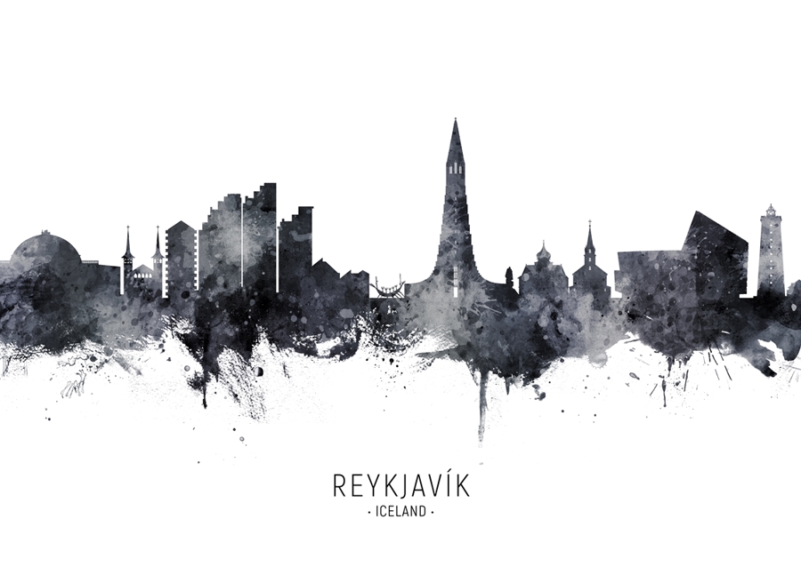 Reykjavík Skyline Ink