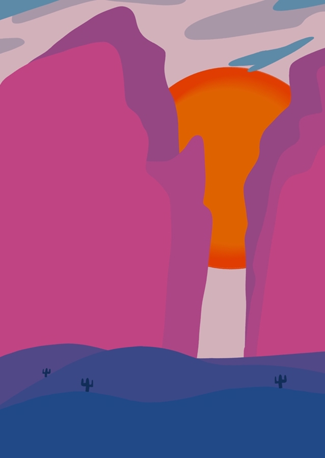 Dämmerung auf der Felsklippe