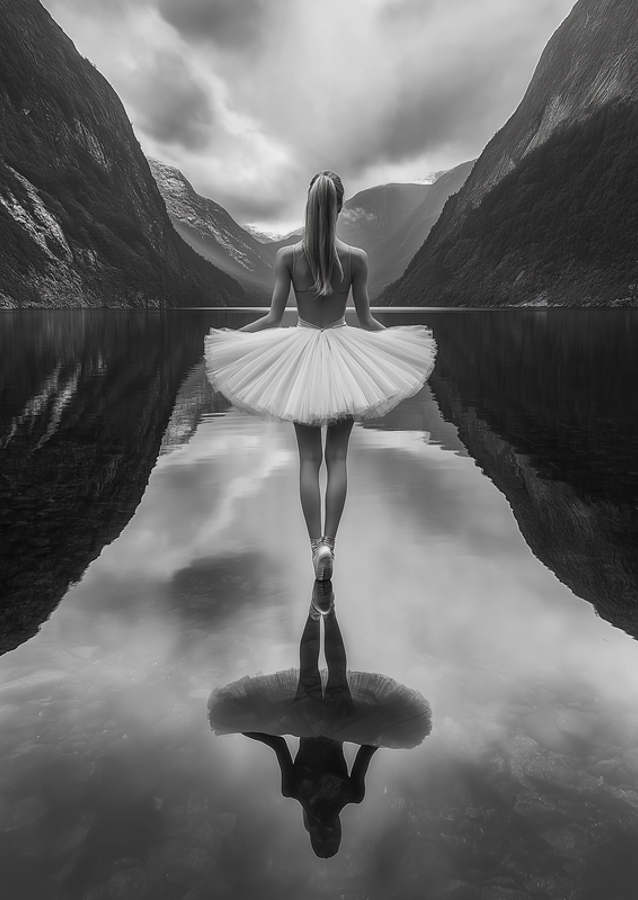 Ballet dancer in the fjords