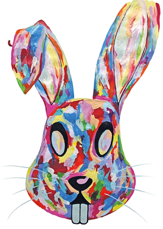 Crazy colorful bunny