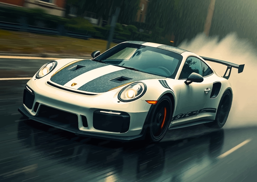 Porsche 911 GT3 RS Raining